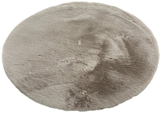 Vimoda Hochflor-Teppich Softy,hochwertiger Fellteppich Wohnzimmer, Rund, Höhe: 25 mm, Eleganter langflor Läufer, Einfarbig, kuschelig, waschbar