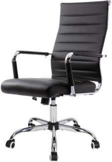 Schwarzer Bürostuhl ergonomisch mit Wippfunktion 150 kg belastbar