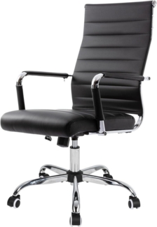 Schwarzer Bürostuhl ergonomisch mit Wippfunktion 150 kg belastbar