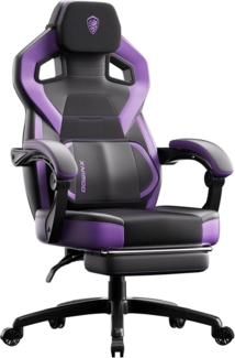 Gaming-Stuhl PU-Leder Ergonomisch Fußstütze Lendenstütze Lila