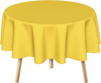 Tischdecke Rund 178 cm Gelb, Fleckenfrei & Waschbar, Polyester, Sommer Party Tischdeko