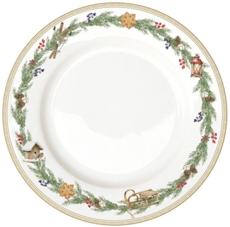 EasyLife Speiseteller White Forest, Spülmaschinengeeignet, Weiß, Motiv: Winterwald