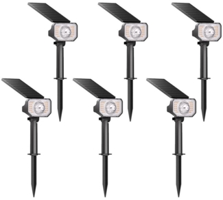 Quntis Gartenleuchte 6/12 Stück Solarleuchte mit Erdspieß, Gartenlampe für Garten, Terasse, LED fest integriert, Warmweiß, mit Gartenstrahler für Weihnachten Deko