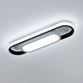 Goeco LED Deckenleuchte LED ovale Lampe, Energiesparlampe, für Wohnzimmer, Büro, Kaltweiß, mit einem Metallsockel und einem Acryl-Lampenschirm