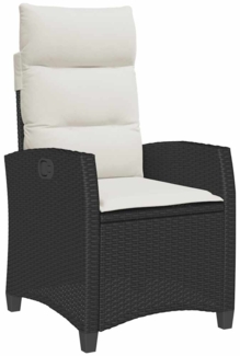 vidaXL Gartensessel mit Beistelltisch Verstellbar Schwarz Poly Rattan 4108270