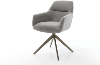Drehstuhl Pejo-Flex Strukturstoff Soft Grau Kreuzgestell breit Effektfinish Titan 360° drehbar Wippfunktion Taschenfederkern