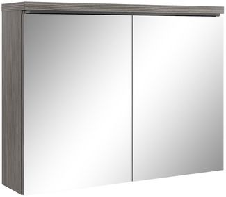Badplaats Spiegelschrank Paso 80x60 cm Grau Eiche - Badezimmerschrank mit Spiegel und 2 Türen