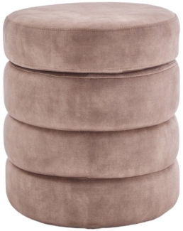 riess-ambiente Polsterhocker VOGUE 50cm champagner - Samt, mit Stauraum, gepolstert, rund, retro (Einzelartikel, 1 St), Eleganter Sitzhocker- ideal für Ankleide, Flur, Wohnzimmer & Garderobe