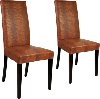 Home affaire Polsterstuhl Java (Set, 2 St), Kunstlederbezug mit Animalprägung