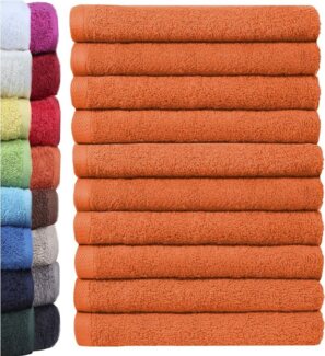 NatureMark 10er Pack Waschlappen | 100% Baumwolle | Frottier Seiflappen | Größe 30x30 cm | Frottee Seiftücher im 10er Pack Farbe: Terrakotta