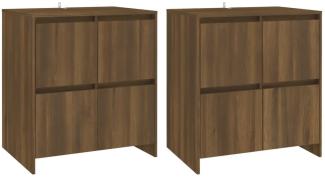 vidaXL Sideboards 2 Stk. Eiche Braun 70x41x75 cm Holzwerkstoff 3098096
