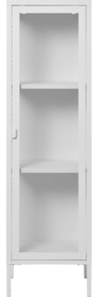 Slim Vitrine, 1 Glastür, Stahl, weiß, 40 x 35 x 140 cm