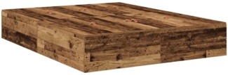 vidaXL Aufbewahrungsbettgestell Altholz 135 x 190 cm Holzwerkstoff 3335443