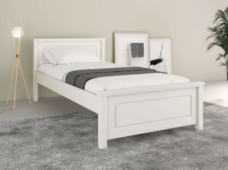 Home affaire Bett Svea, Komforteinstiegshöhe und Breite, auch für Senioren geeignet (H/B/L ca. 86/100/200 cm), Belastbarkeit 170KG! Schublade optional, Massivholz, mit Lattenrost