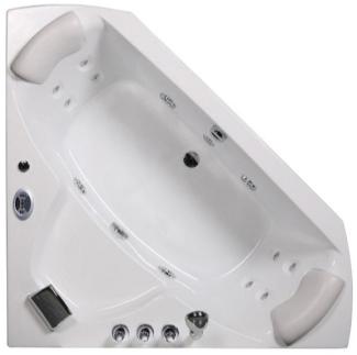 Premium LED Whirlpool Badewanne 183x183 cm +Ozon +Heizung +Radio 2 Pers.