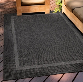 Teppium Teppich Unicolor - Einfarbig, Rechteckig, Höhe: 5 mm, Teppich Wetterfest Balkon Küchenteppich Flachgewebe Sisaloptik