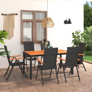 vidaXL 7-tlg. Garten-Essgruppe Schwarz und Braun 3060079