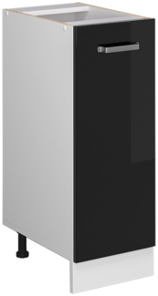 Apothekerschrank R-Line Schwarz Hochglanz 30 cm ohne Arbeitsplatte Vicco