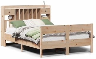 vidaXL Massivholzbett mit Regal ohne Matratze 160x200 cm Kiefer 3323020