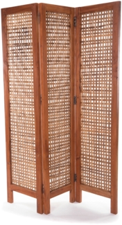 Raumteiler Mumbai 3-tlg. Mahagoni Holz naturfarben