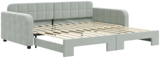 vidaXL Tagesbett Ausziehbar Hellgrau 100x200 cm Samt 3196936