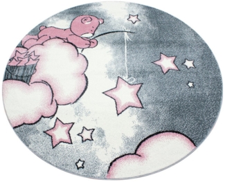 Villa Möbel Kinderteppich Kidaro, Höhe: 11 mm, Kinderteppich Bär-Design Rosa Baby Teppich Kinderzimmer Pflegeleicht