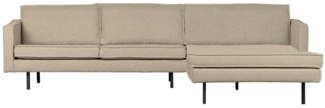 Chaiselongue Rodeo aus Boucle-Stoff Rechts, Beige