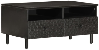 Couchtisch, Sofatisch Schwarz 80x54x40 cm Massivholz Mango
