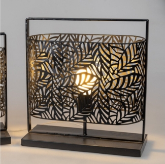 formano Nachttischlampe, Farbe: Schwarz, Motiv: Blätter