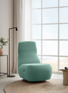 DOMO. collection Sessel 700024, Polstersessel, Drehfunktion, gepolsterte Rückenlehne, Rückenfunktion, Wippfunktion, Hochlehner, Polstergarnitur, 68 x 88 x 67 (BxTxH), grün (mint)