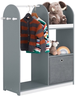 SoBuy Kleiderständer KMB40, Kinderkleiderschrank mit 3 Haken, Kleiderständer Kinder Regal, Kindergarderobe mit 3 Haken Kleiderschrank Kinderregal mit Boxen