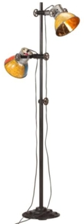 vidaXL Stehlampe mit 2 Lampenschirmen Mehrfarbig E27 344405