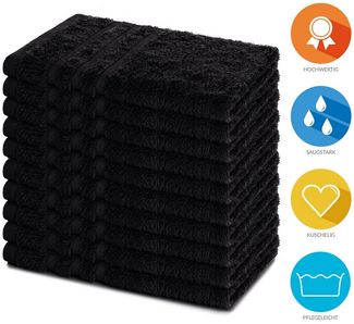 Lavea Gästehandtücher 30x50 cm, 10er Set Gästehandtuch, Elena-Frottee Handtuch, Gästetuch, (Set, 10-St), 500 g/m² Frottier, weich & saugstark, pflegeleicht