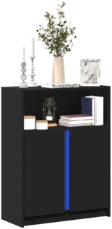 vidaXL LED-Sideboard Schwarz 77x34x100 cm Holzwerkstoff 852146