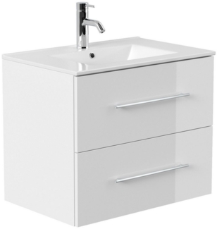 Posseik Badmöbel-Set Badmöbel Waschplatz "Homeline 70" weiß Hochglanz