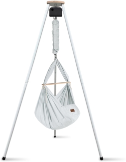 Federwiege mit Tipi und Motor Bio AirGrey Schafwolle Weiß Motor Anthrazit