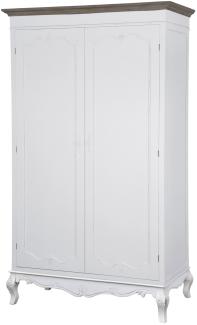 Livin Hill Kleiderschrank Rimini White Weiß, braune Verzierung RIW044A