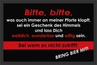 Rockbites - Fußmatte Türmatte "Weiblich, wunderbar,." Schwarz Nr. 47 (100802)*