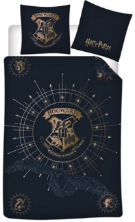 Harry Potter Bettwäsche-Set Decke & Kissenbezug 140x200 + 65x65 cm aus Poly-Baumwolle
