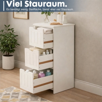DUMOS Badkommode Badezimmerschrank mit 3 Schubladen (Badezimmerschrank mit Schubladen), mit 3 Schubladen