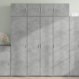 vidaXL Highboard Betongrau 80x42,5x185 cm Holzwerkstoff 3281437