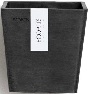 ECOPOTS Blumentopf Manhattan Wall 15 Dunkelgrau, für innen und außen: frostsicher, bruchsicher und lichtbeständig
