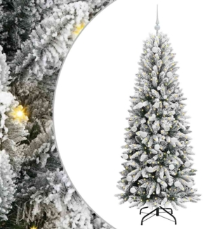 vidaXL Künstlicher Weihnachtsbaum mit 300 LEDs Weiß 73 x 73 x 180 cm 3396048