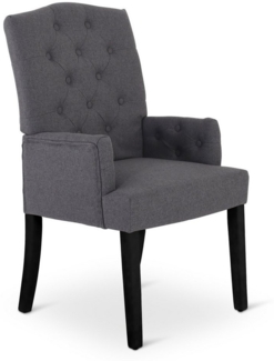 Raburg Esszimmerstuhl Polsterstuhl mit Armlehnen, Chesterfield-Design, Beine Holz, Victoria, eleganter Küchenstuhl im Landhausstil, Steppung, Belastbarkeit 110 kg