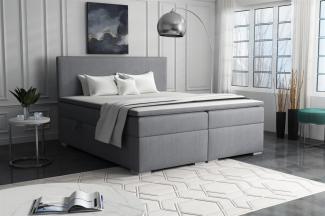 Boxspringbett Schlafzimmerbett SOREL 180x200cm Stoff Soro Grau