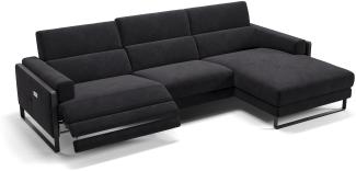 Sofanella Ecksofa MILO Eckcouch Wohnlandschaft Stoffsofa in Schwarz