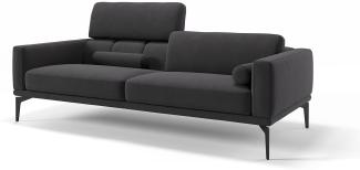 Sofanella Dreisitzer SALERNO Stoffbezug Stoffsofa Designercouch in Schwarz S: 197 Breite x 97 Tiefe