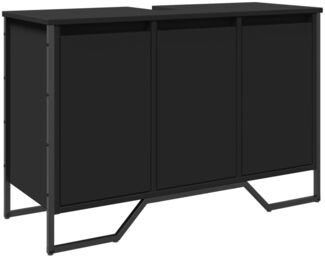 Waschbeckenunterschrank, Badschrank Schwarz 91x35x60 cm Holzwerkstoff de7817