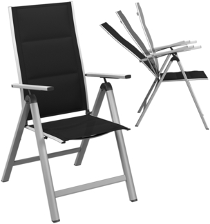 STEELSØN 'Alaris' Gartenstuhl Hochlehner, Komfort, Aluminium, silber, 6-fach verstellbar und klappbar, wetterfester Klappstuhl