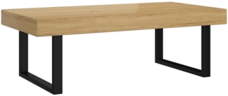 Couchtisch, Sofatisch Hellbraun und Schwarz 120x60x40 cm MDF und Eisen